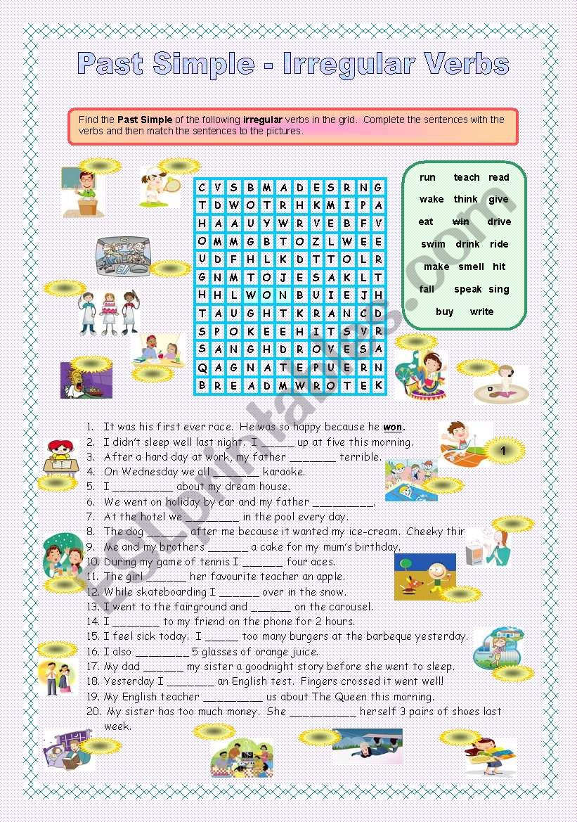 Past Simple Irregular Verbs worksheet