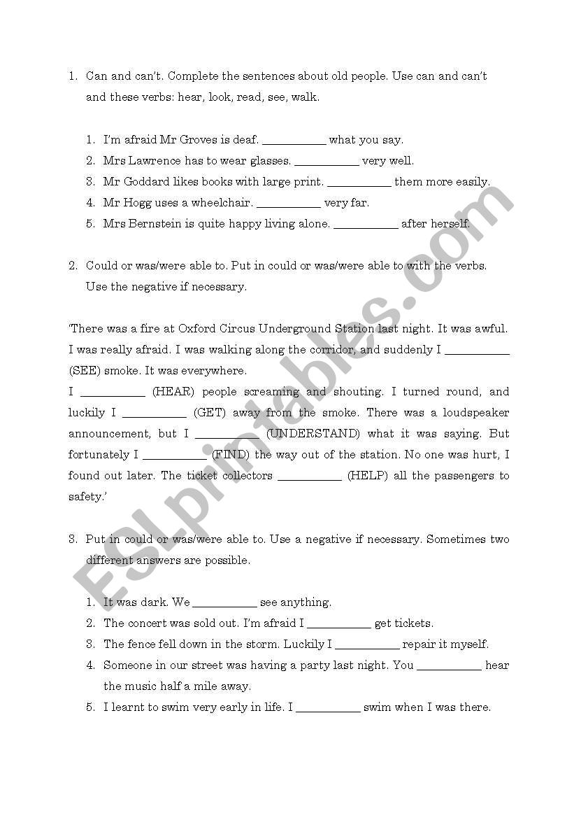 modals worksheet