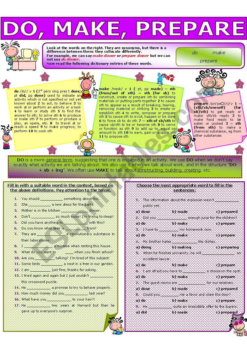 COLLOCATION 4 - BLUNDER, DEFECT, ERROR, FAULT, MISTAKE - ESL worksheet by  evadp75