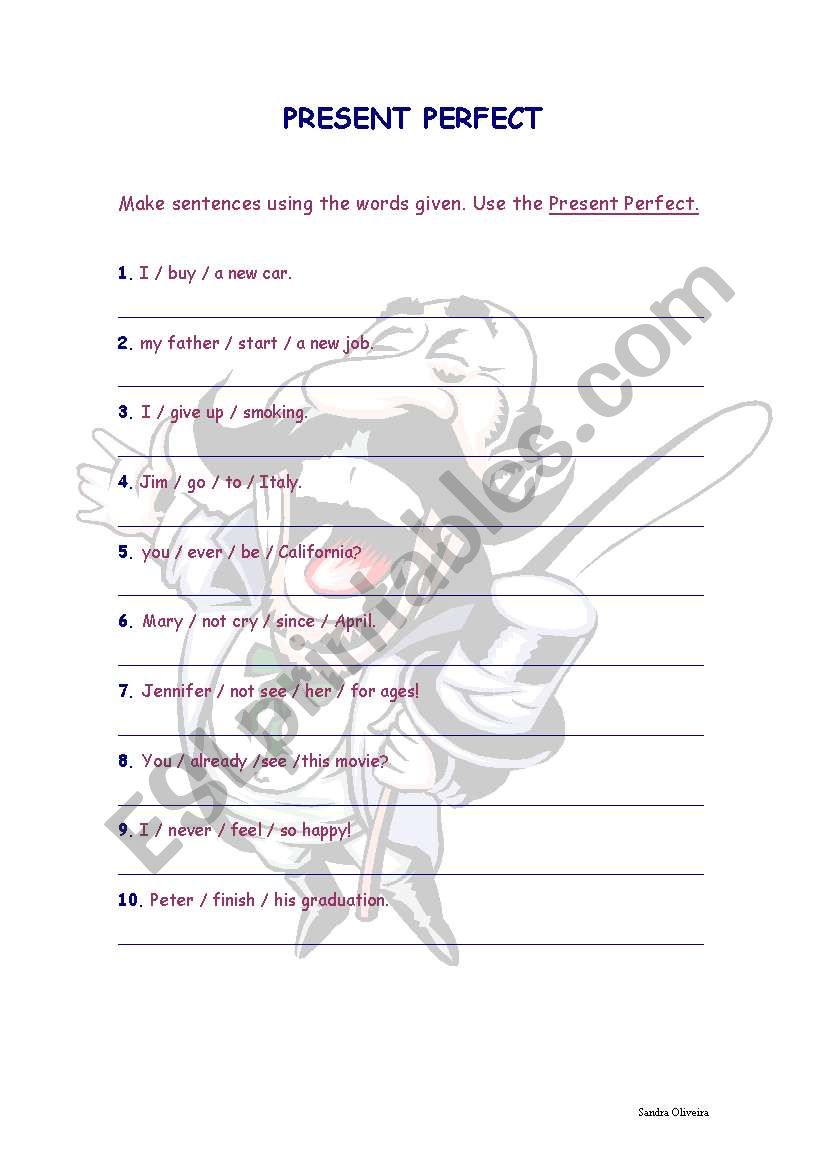 Present Perfect worksheet