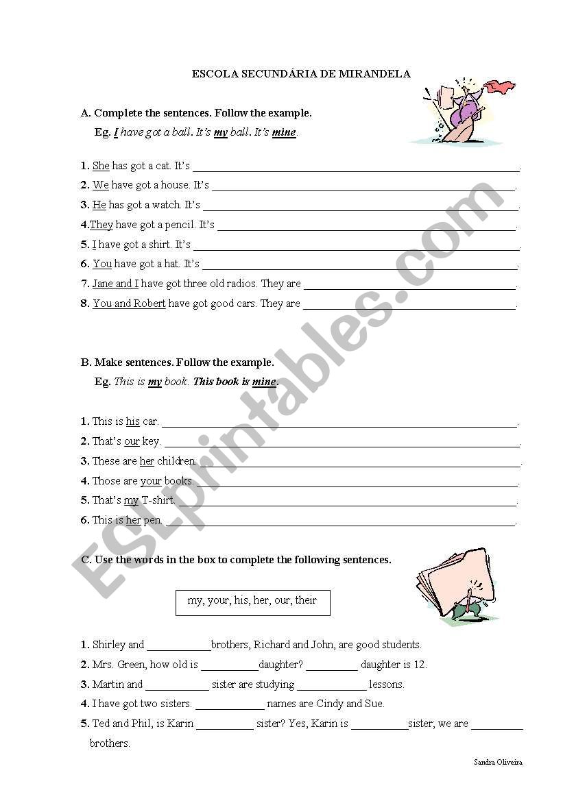 Possessive adjectives vs. possessive pronouns