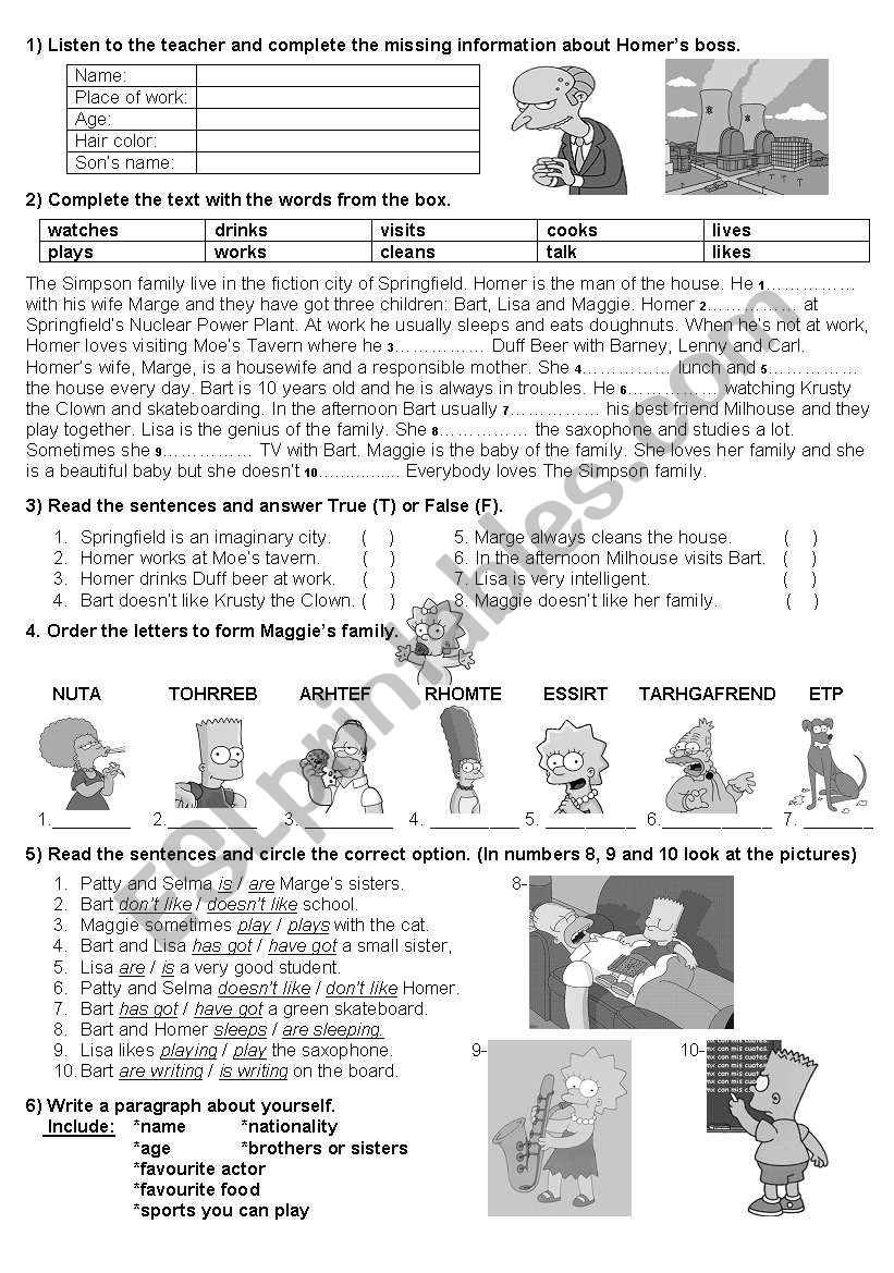 diagnostic test worksheet