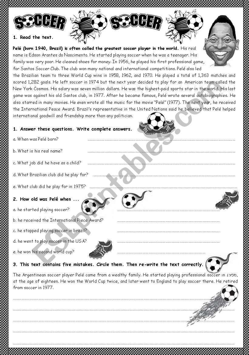 LETÂ´S TALK ABOUT PELÃ‰ - A FAMOUS SOCCER PLAYER