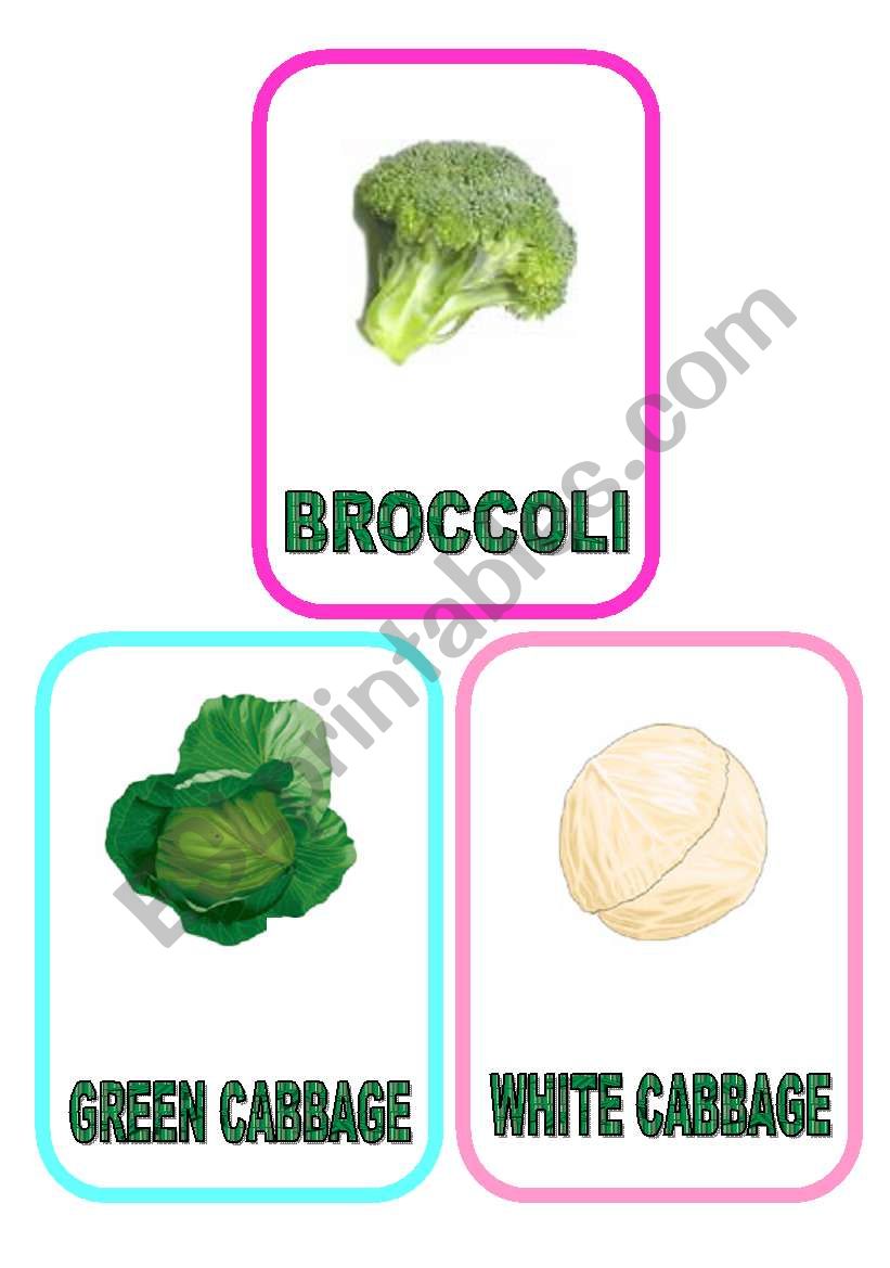 Vegetable flash-cards - PART 6