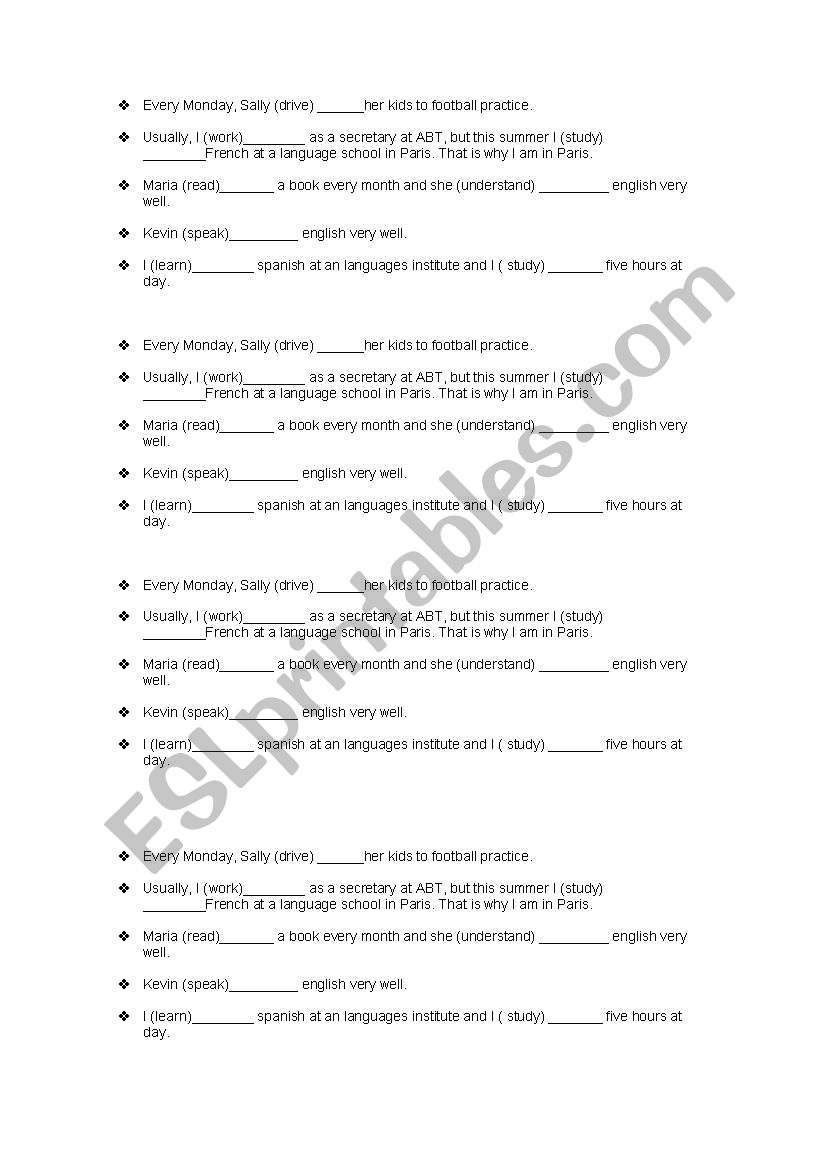 verb to be sentences worksheet