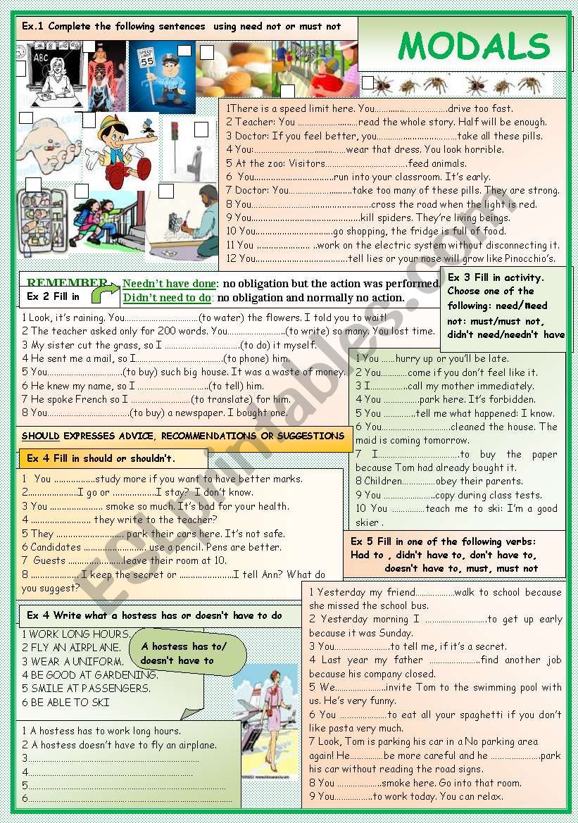 Modals worksheet