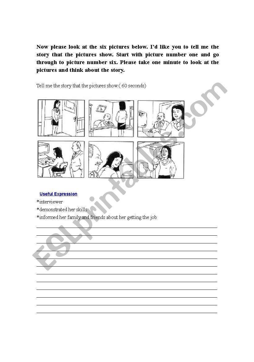 describing pictures worksheet