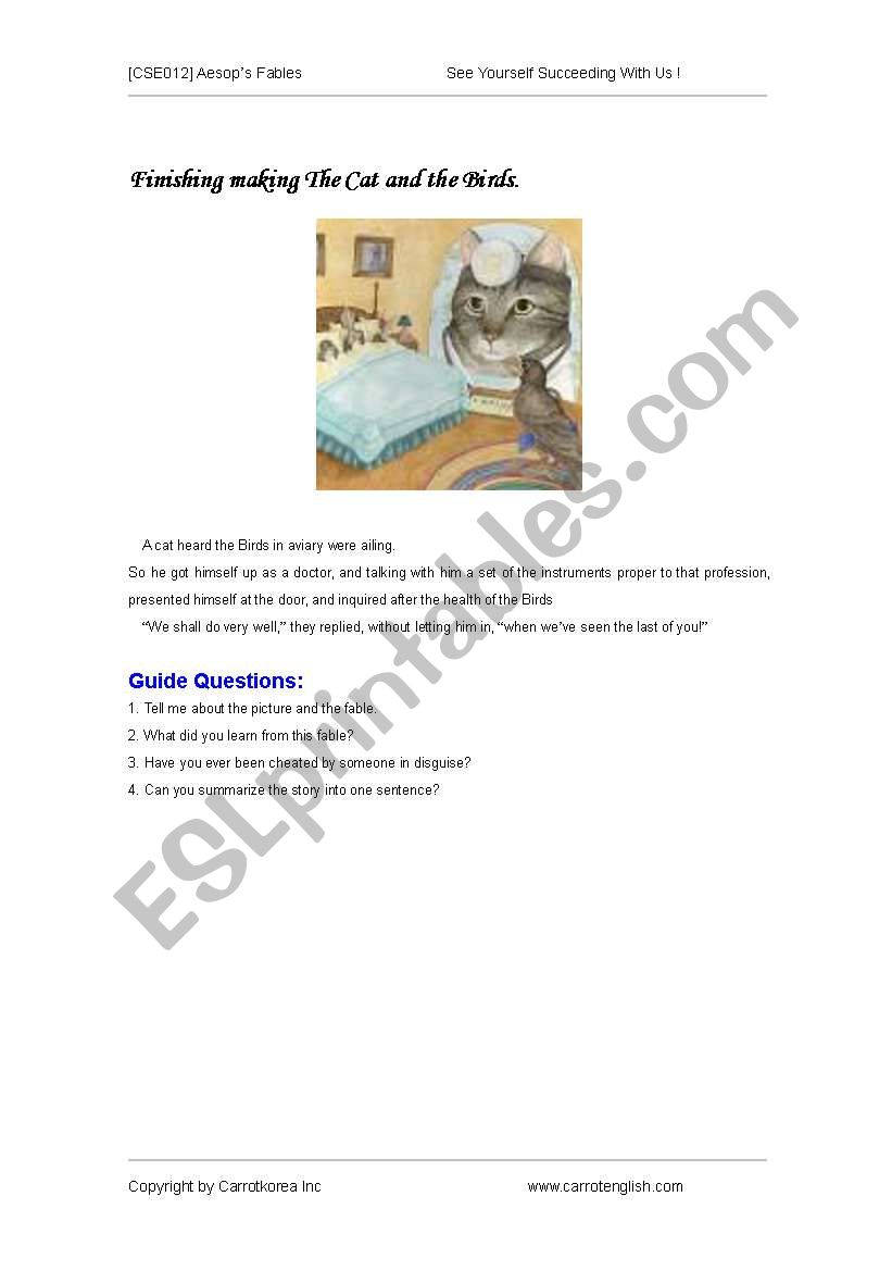  Aesops Fables1 worksheet