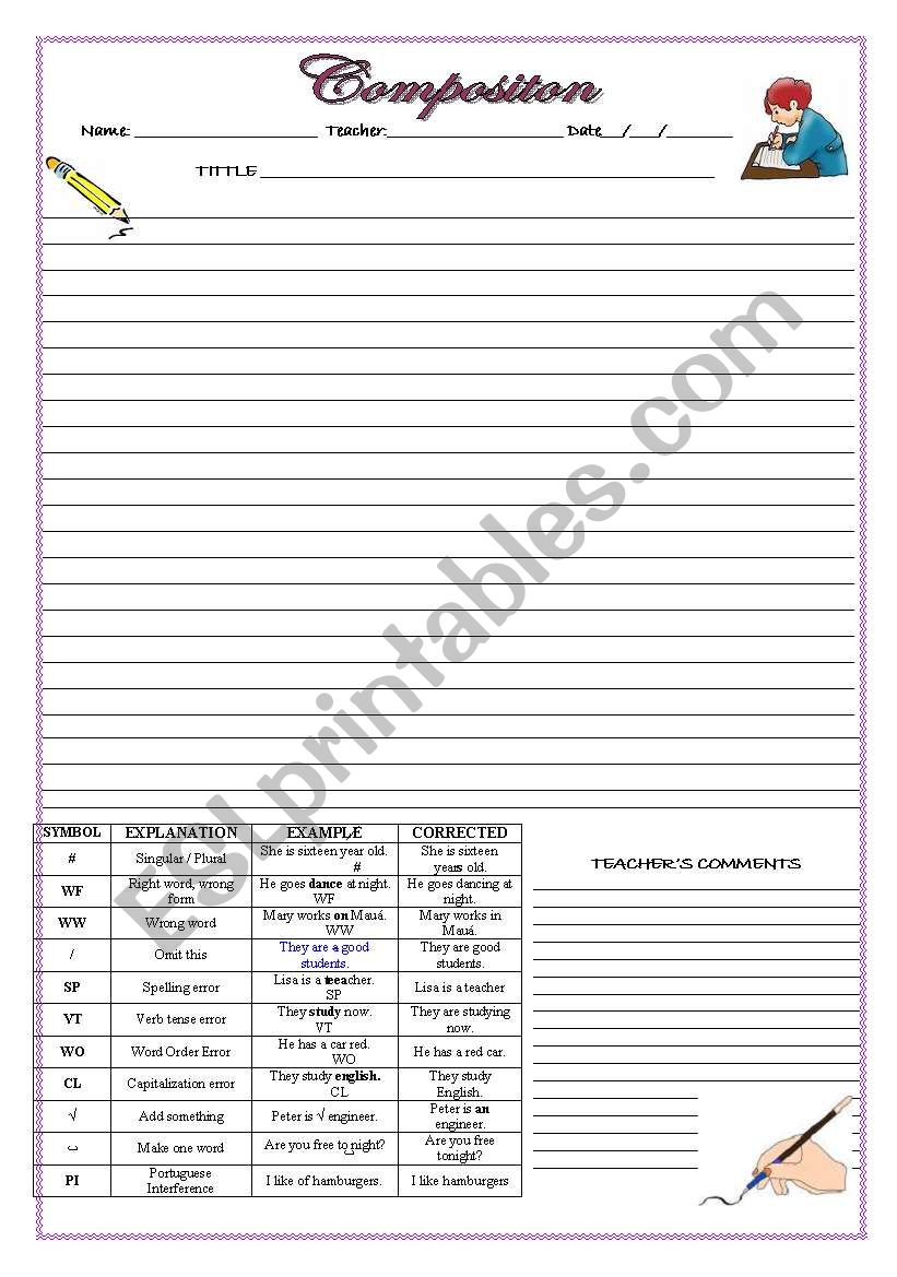 Composition worksheet