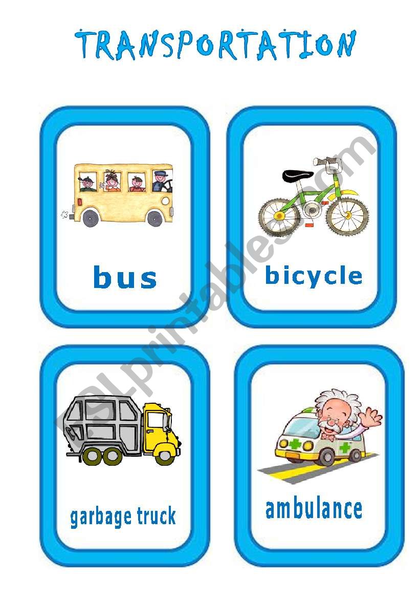 TRANSPORTATION - flash cards 2/2