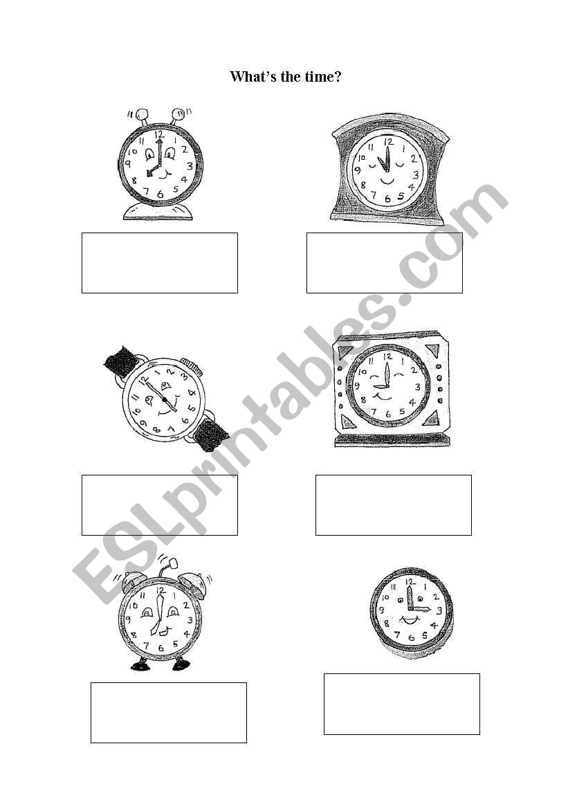 Whats the time? worksheet