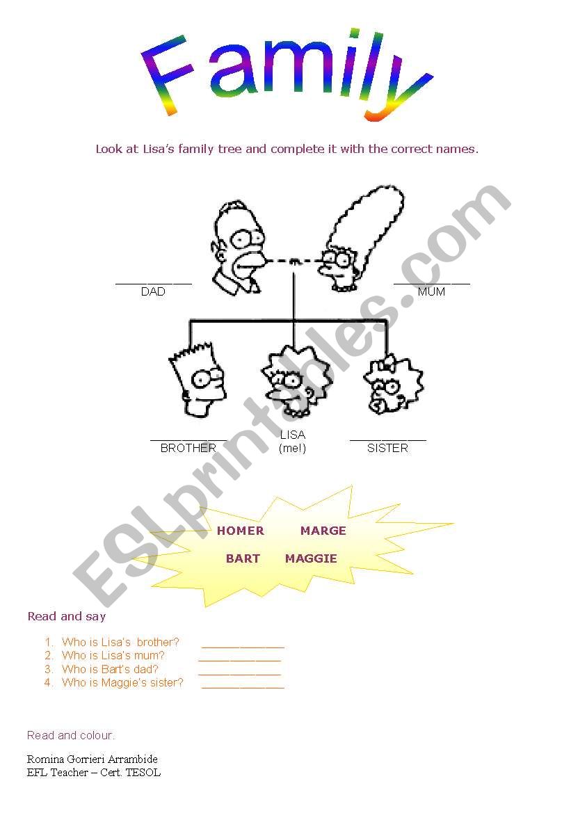 Family worksheet