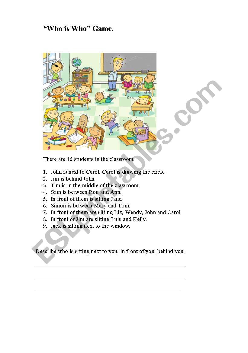 Whos is Who? worksheet