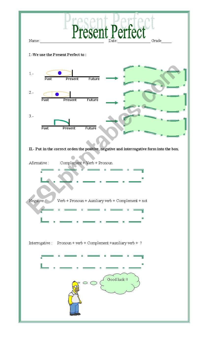 Present Perfect worksheet