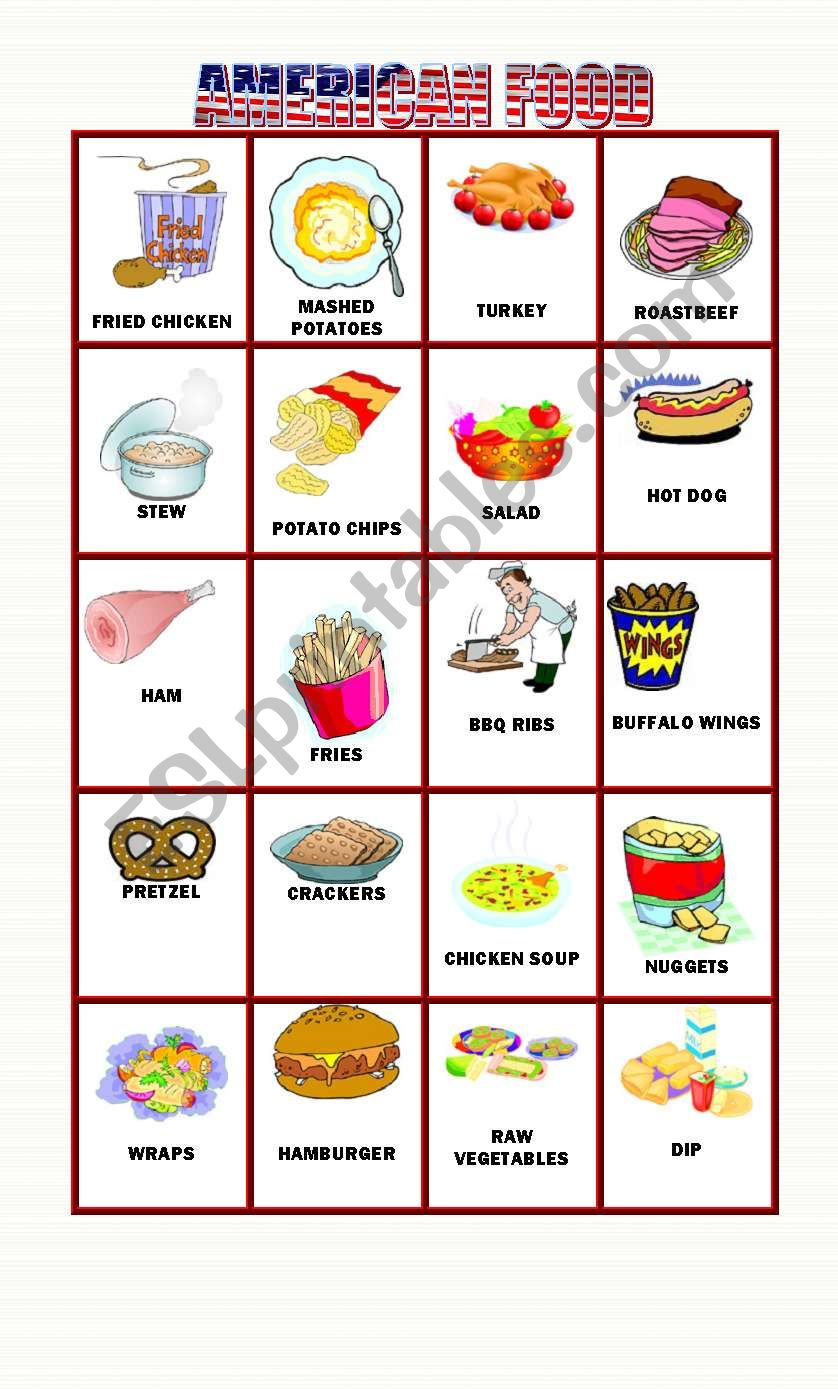 American Food Part 2,    20 flashcards