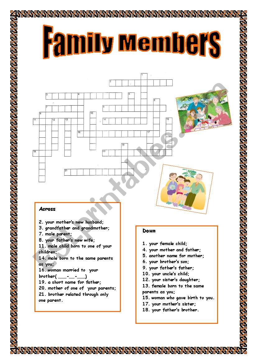 Family Members worksheet