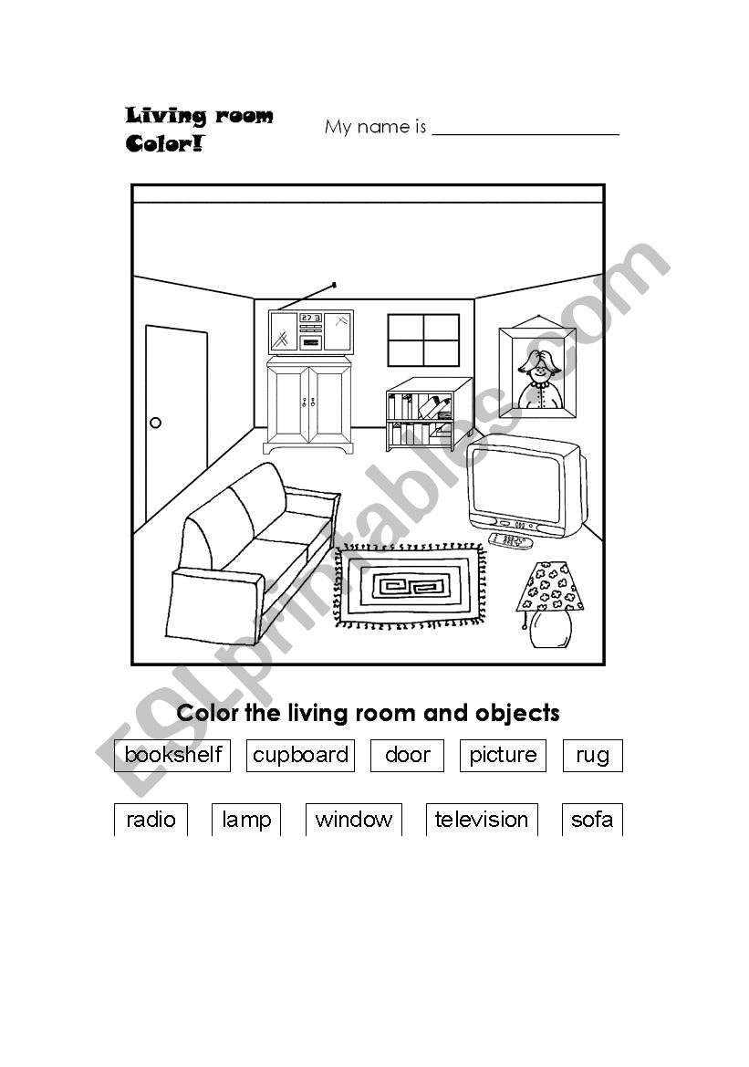 Living Room Vocab worksheet