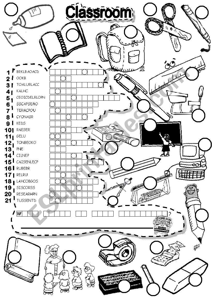 SCHOOL PUZZLE worksheet