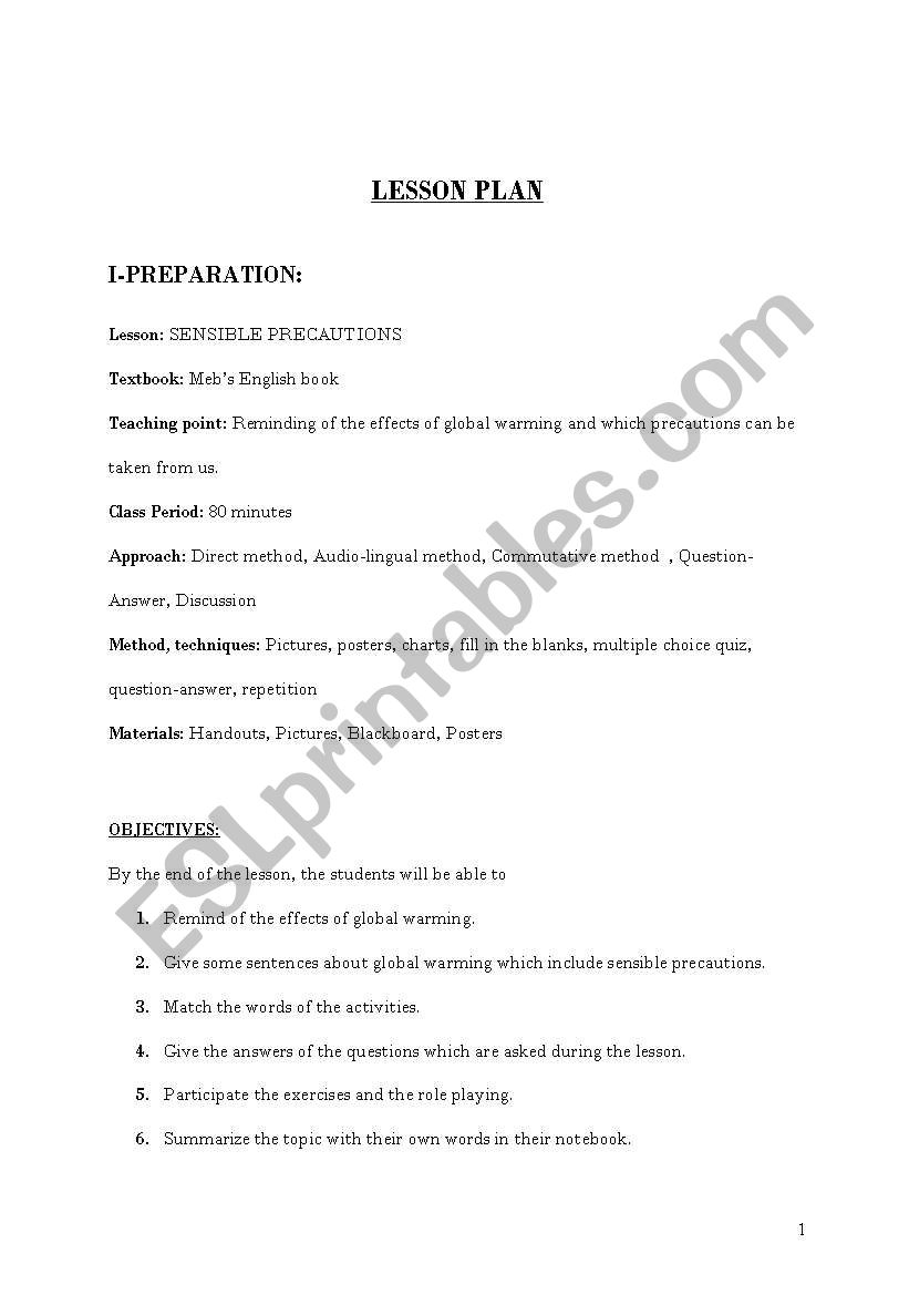 lesson plan sample worksheet