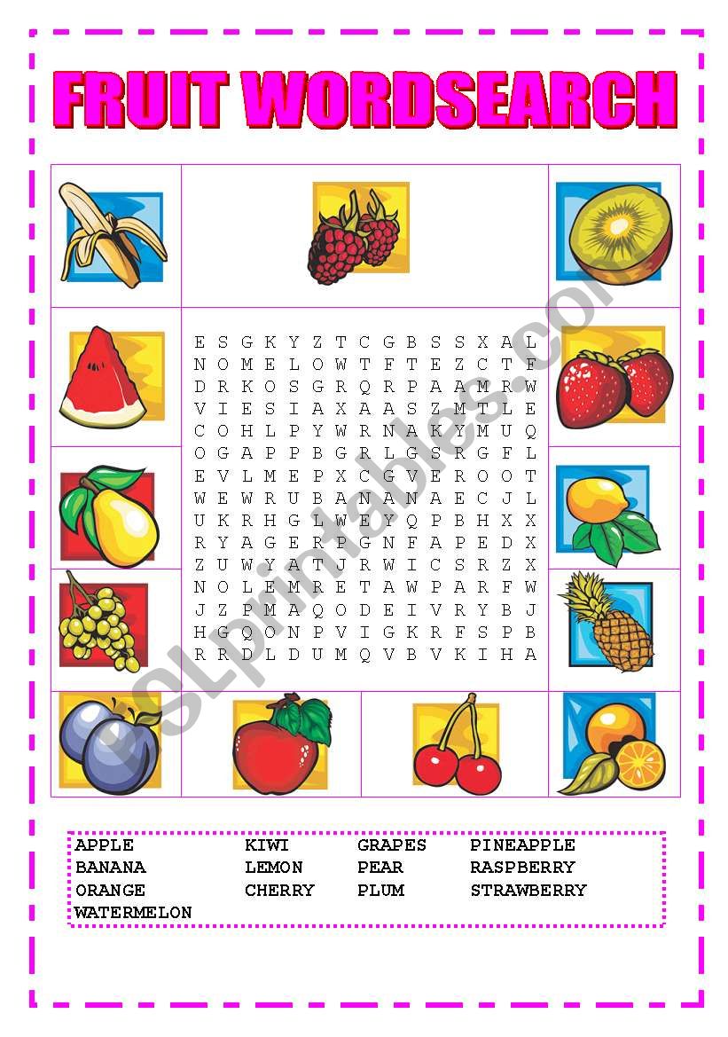 FRUIT WORDSEARCH worksheet