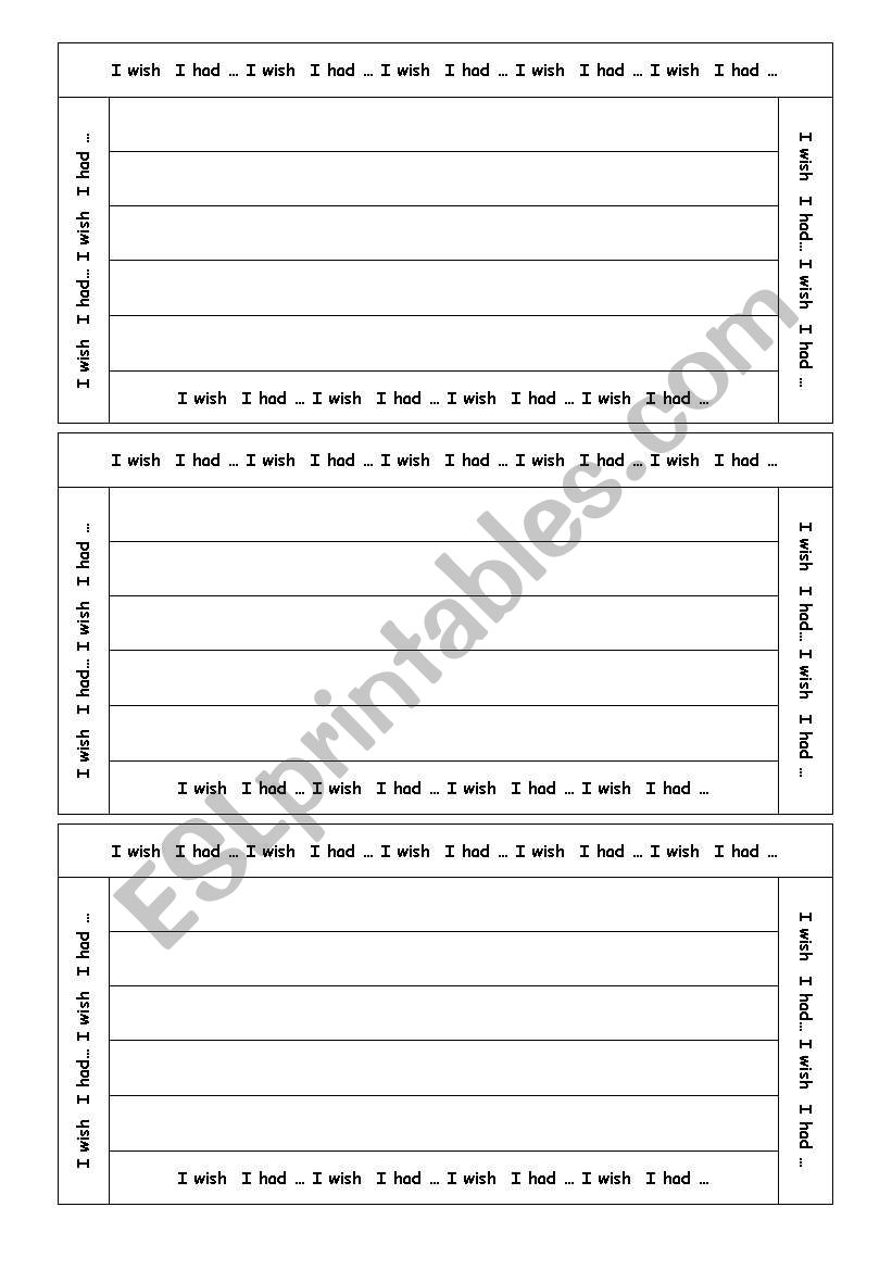 wish paper worksheet