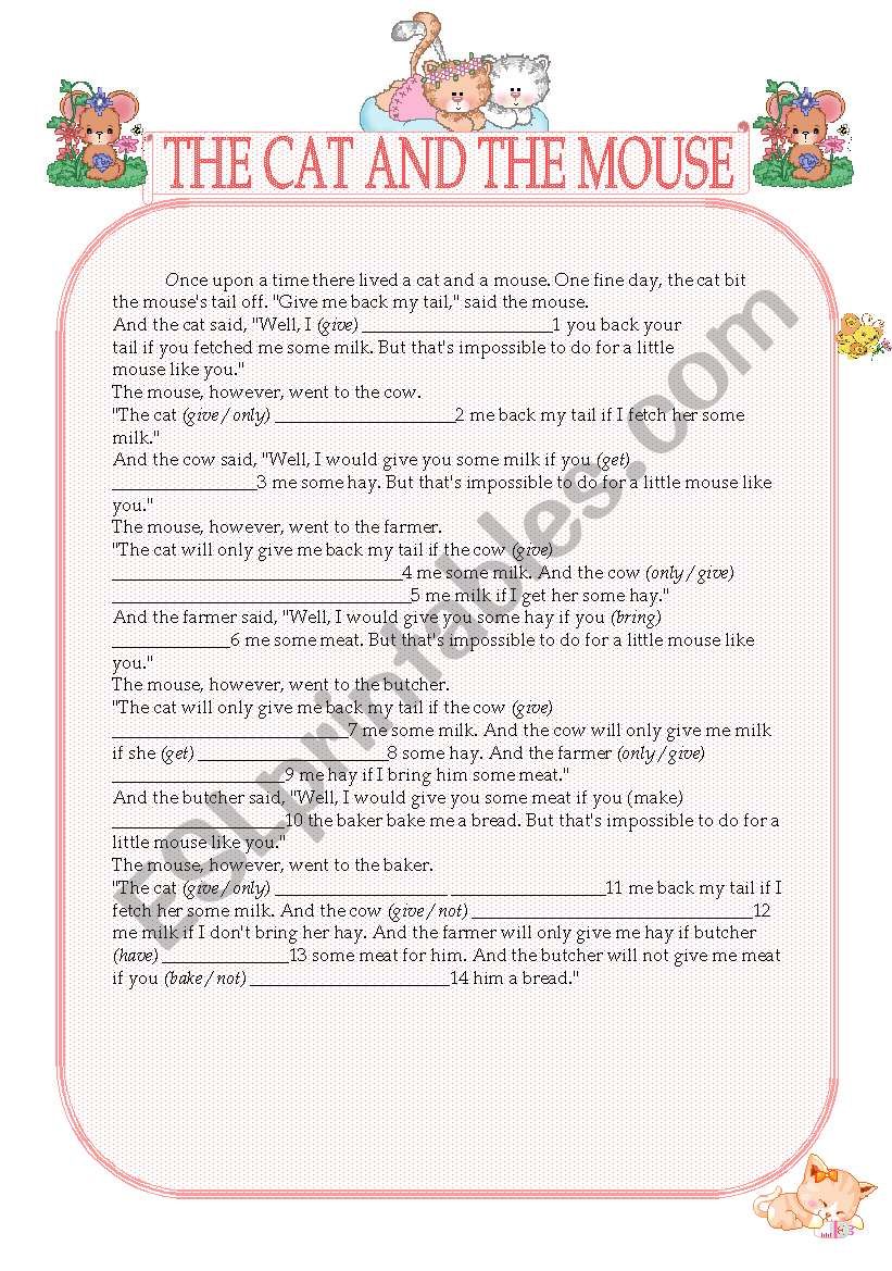 THE CAT AND THE MOUSE worksheet
