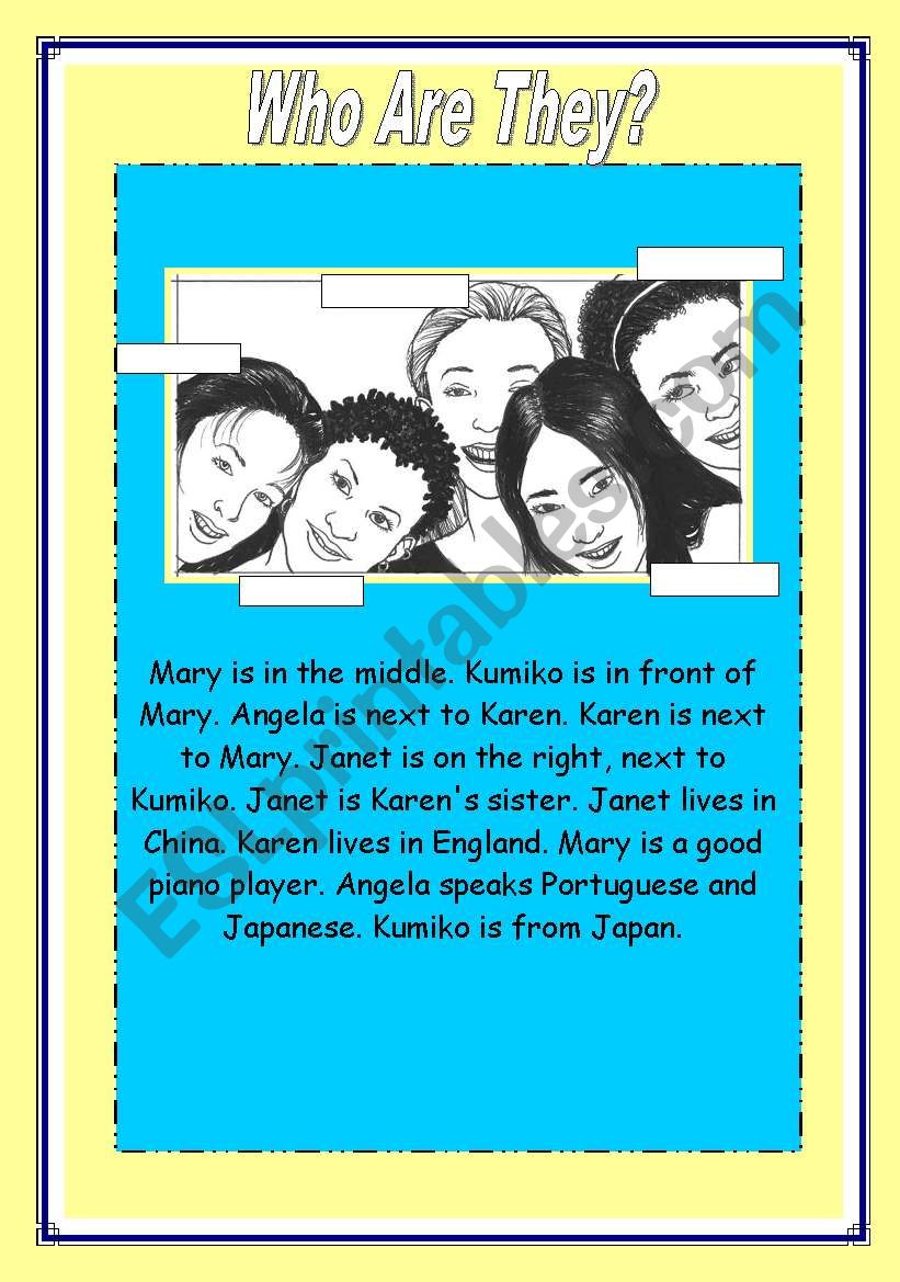 Who are they? worksheet