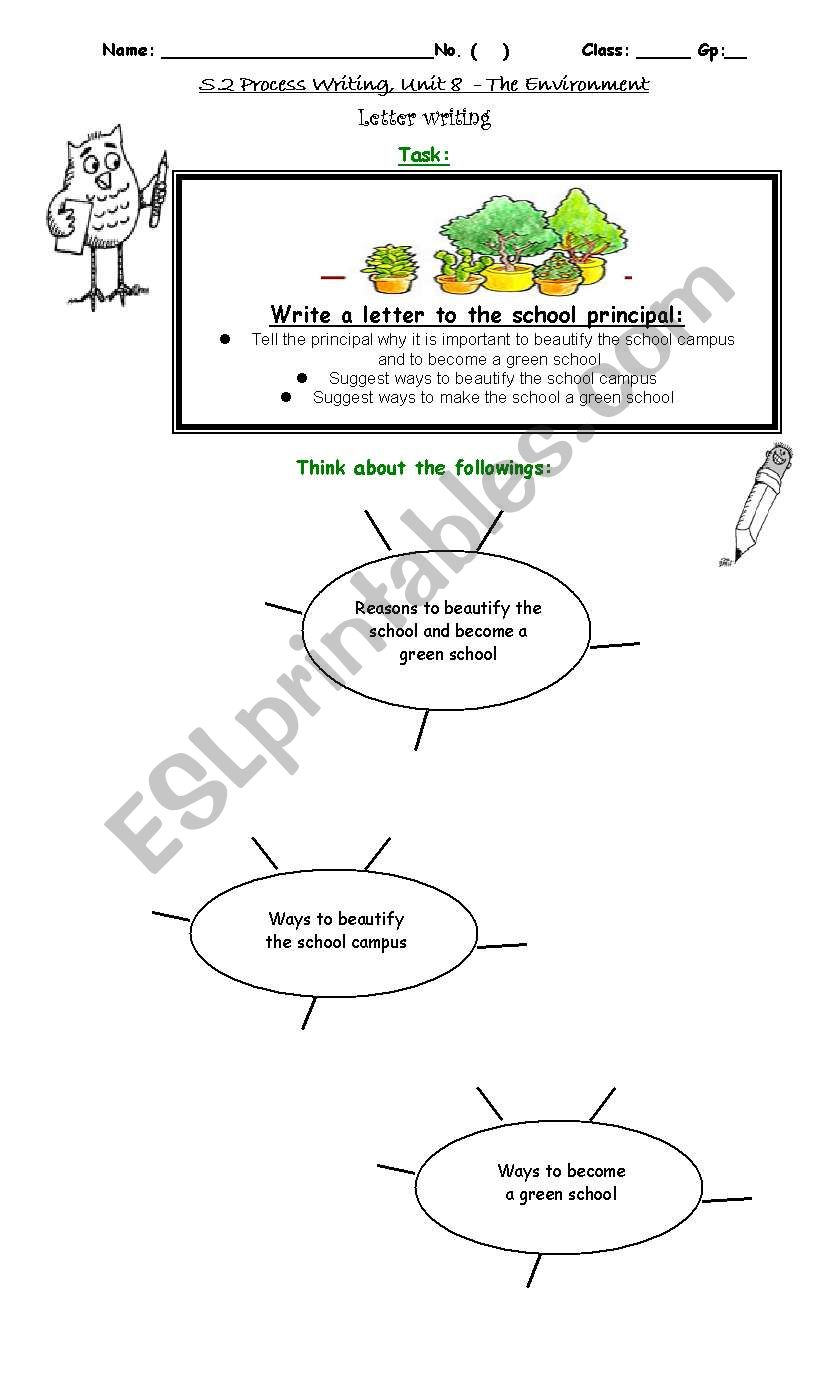 environmental writing task worksheet