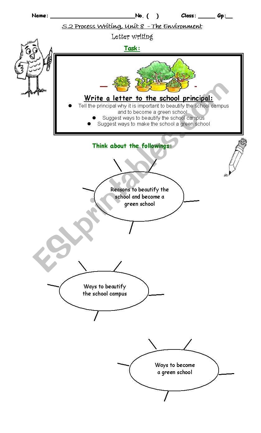environmental writing task worksheet
