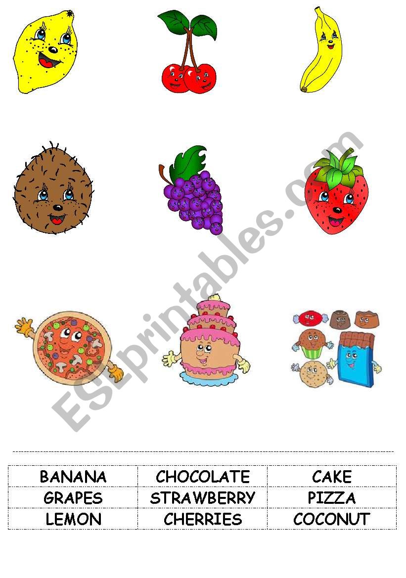 FOOD worksheet