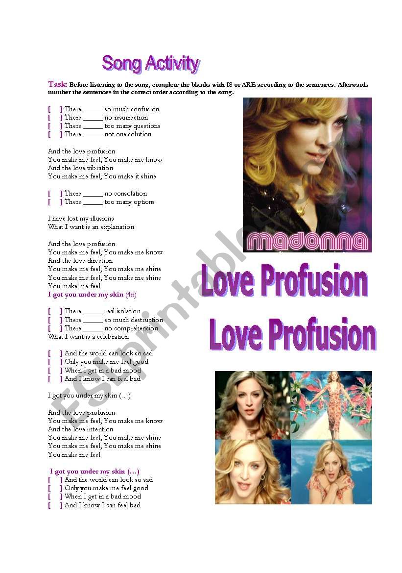 Song Activity - Love Profusion by Madonna