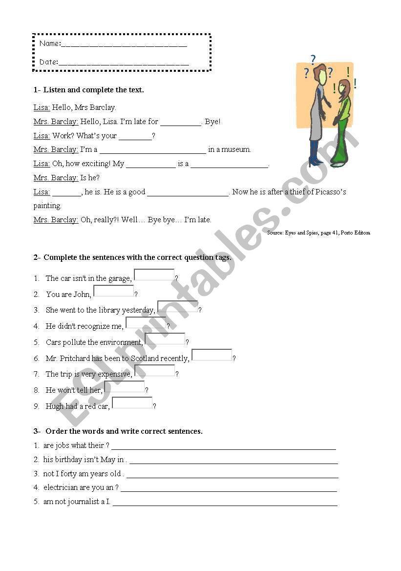Jobs and others worksheet