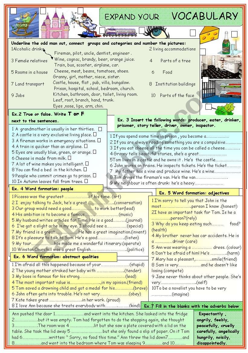  VOCABULARY building worksheet