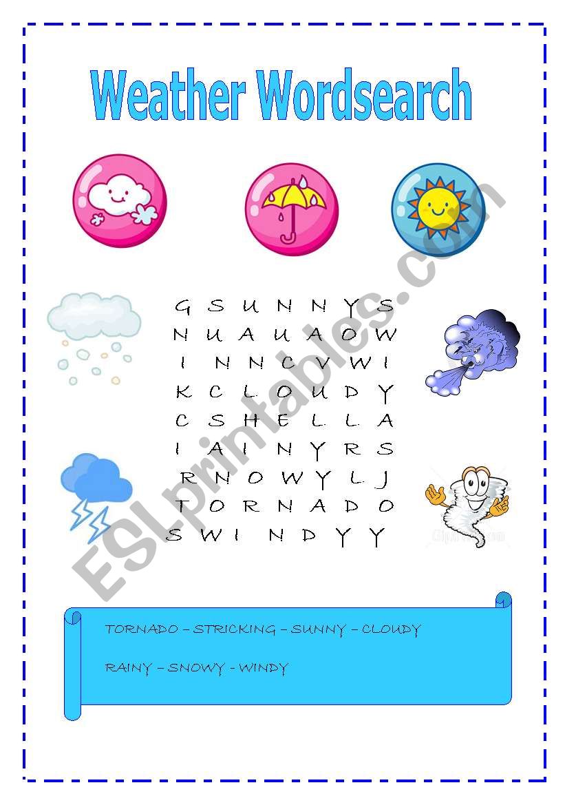 WEATHER WORDSEARCH  worksheet