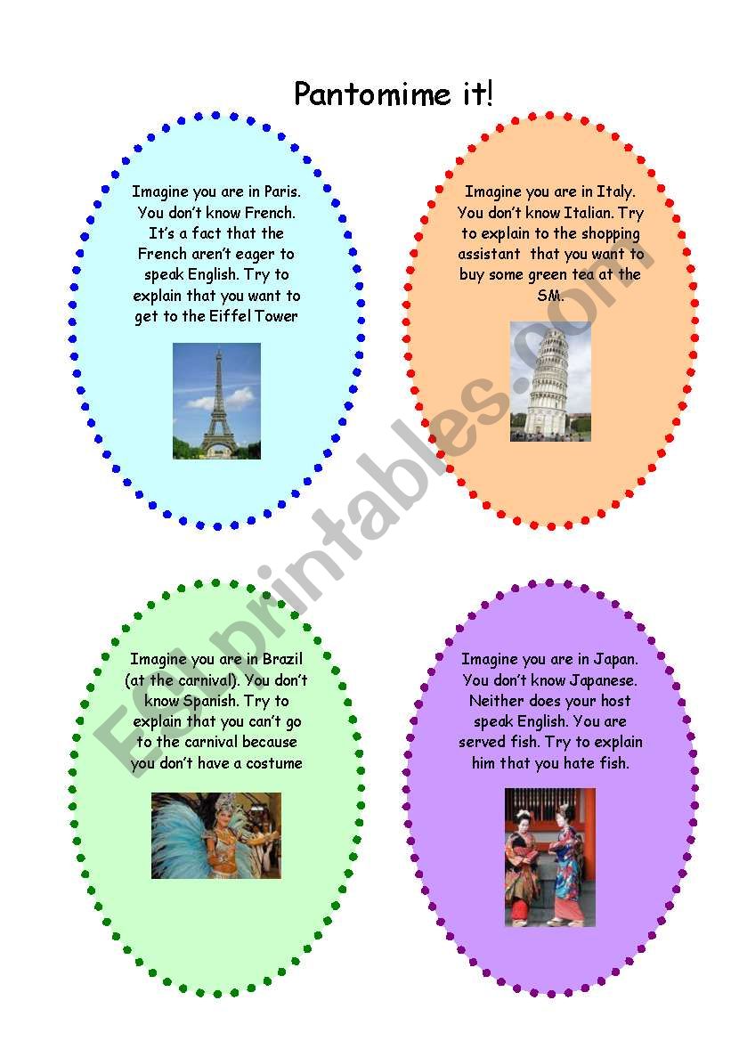 pantomime it! worksheet