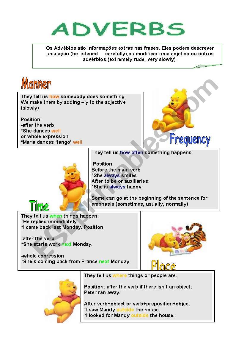 Adverbs worksheet