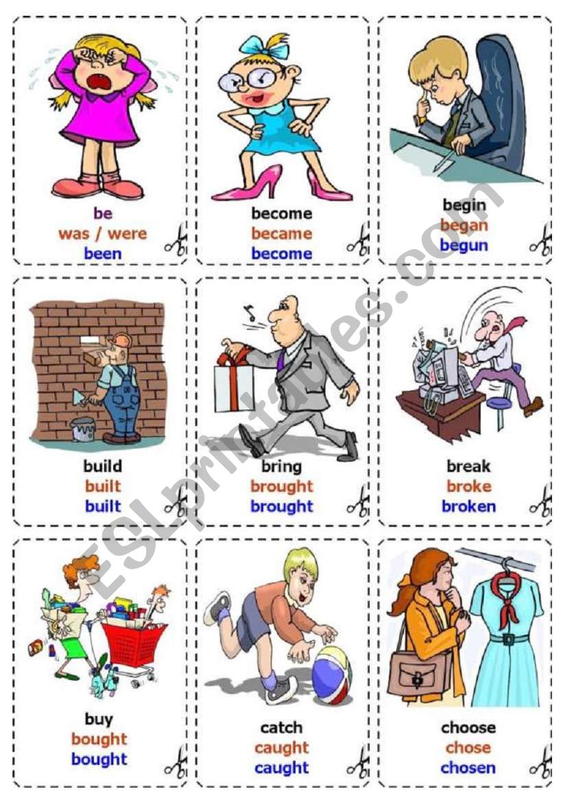 Irregular Verbs - Cards / flash-cards