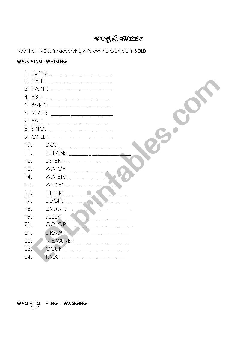 Turning Verbs into the Present Continuous