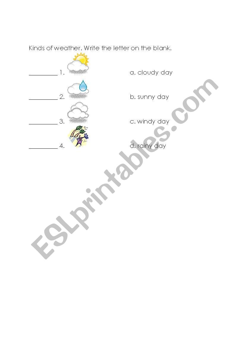 Kinds of Weather worksheet