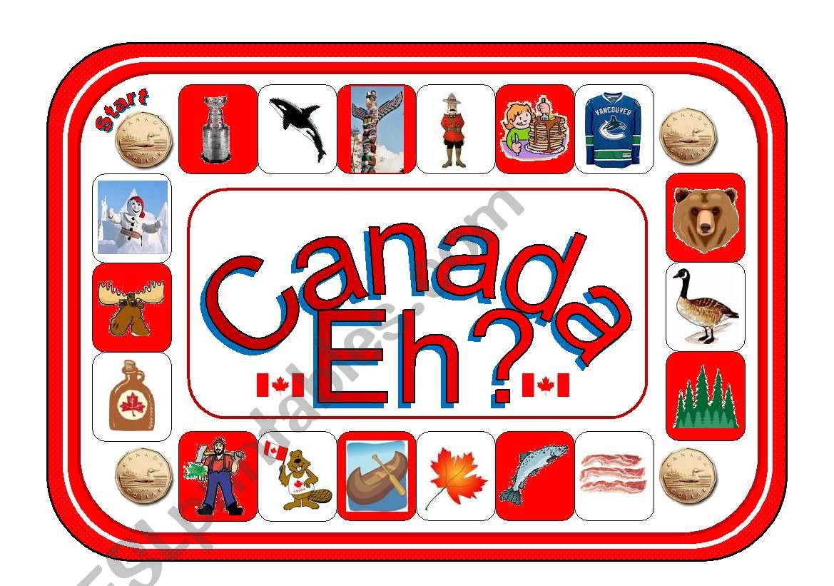 Canada Eh? Board Game (Greyscale Version Included)