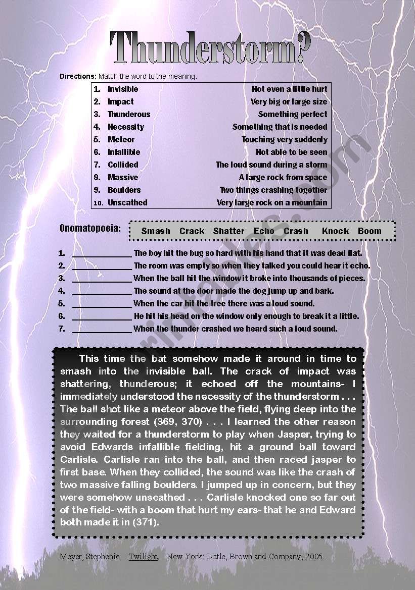 Twilight Baseball Thunderstorm (for the sixth 15 min of Twilight film)