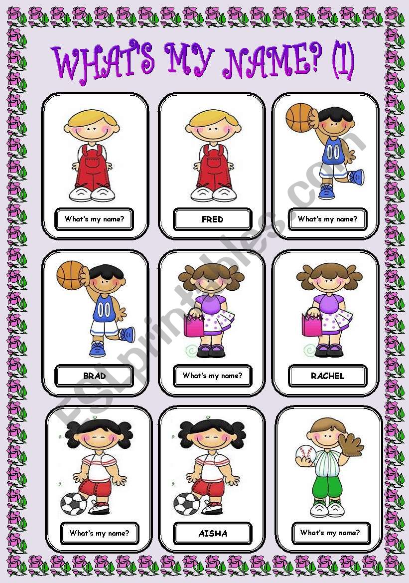 WHATÂ´S MY NAME? GAME 1/3 worksheet