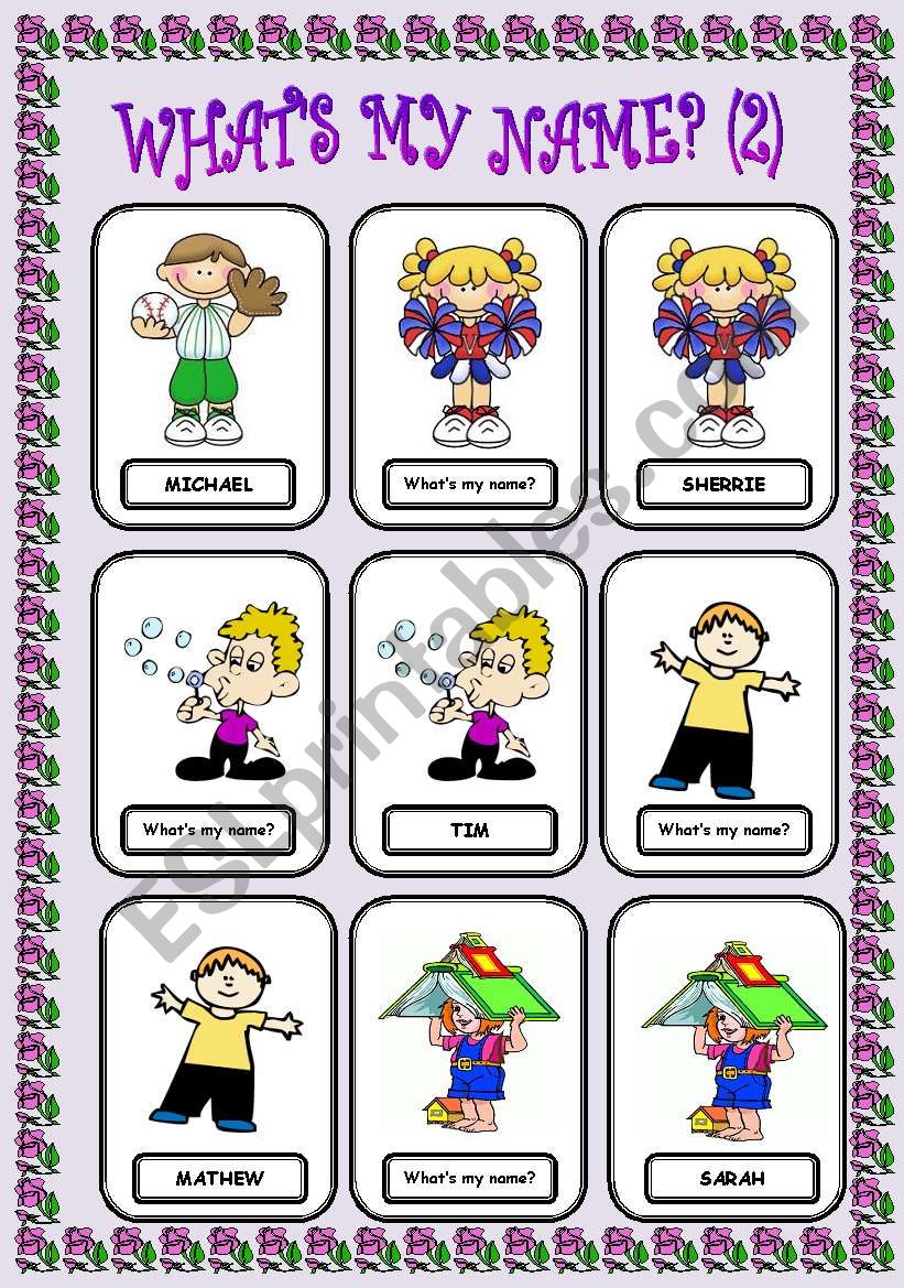 WHATÂ´S MY NAME? game 2/3 worksheet