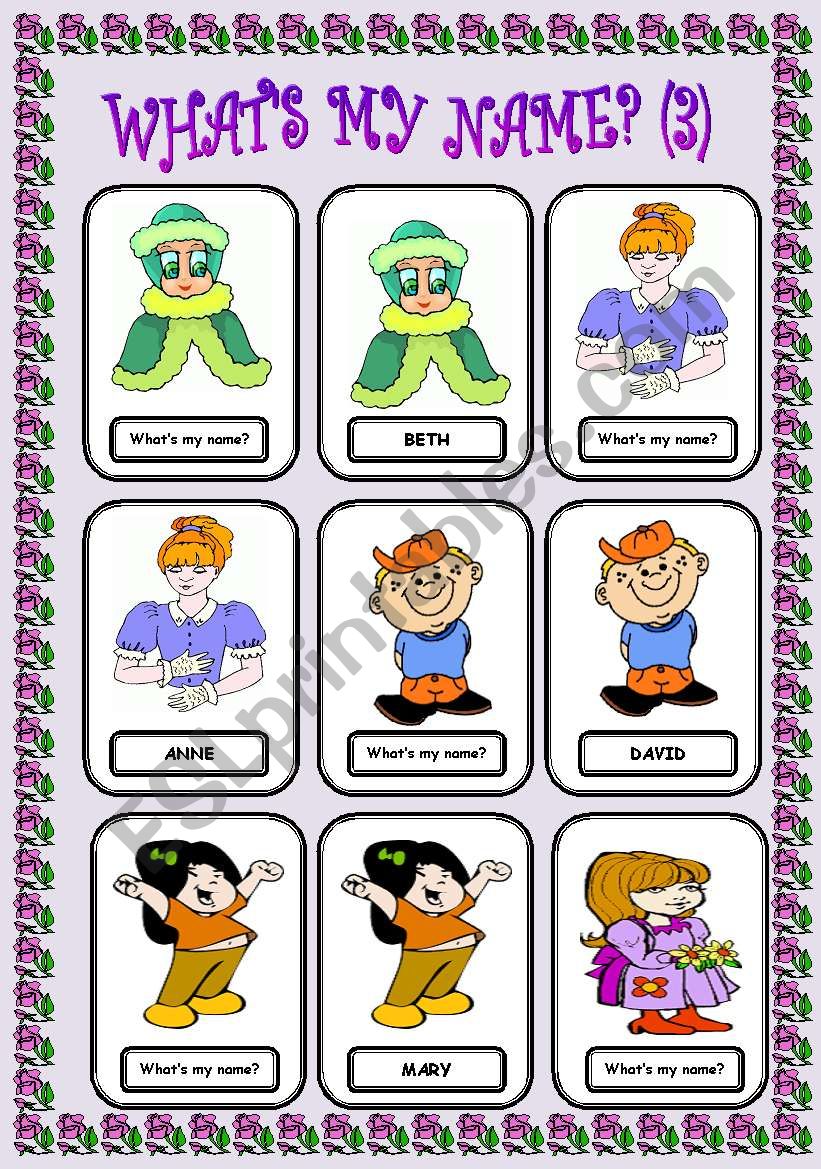 WHATÂ´S MY NAME? game 3/3 worksheet