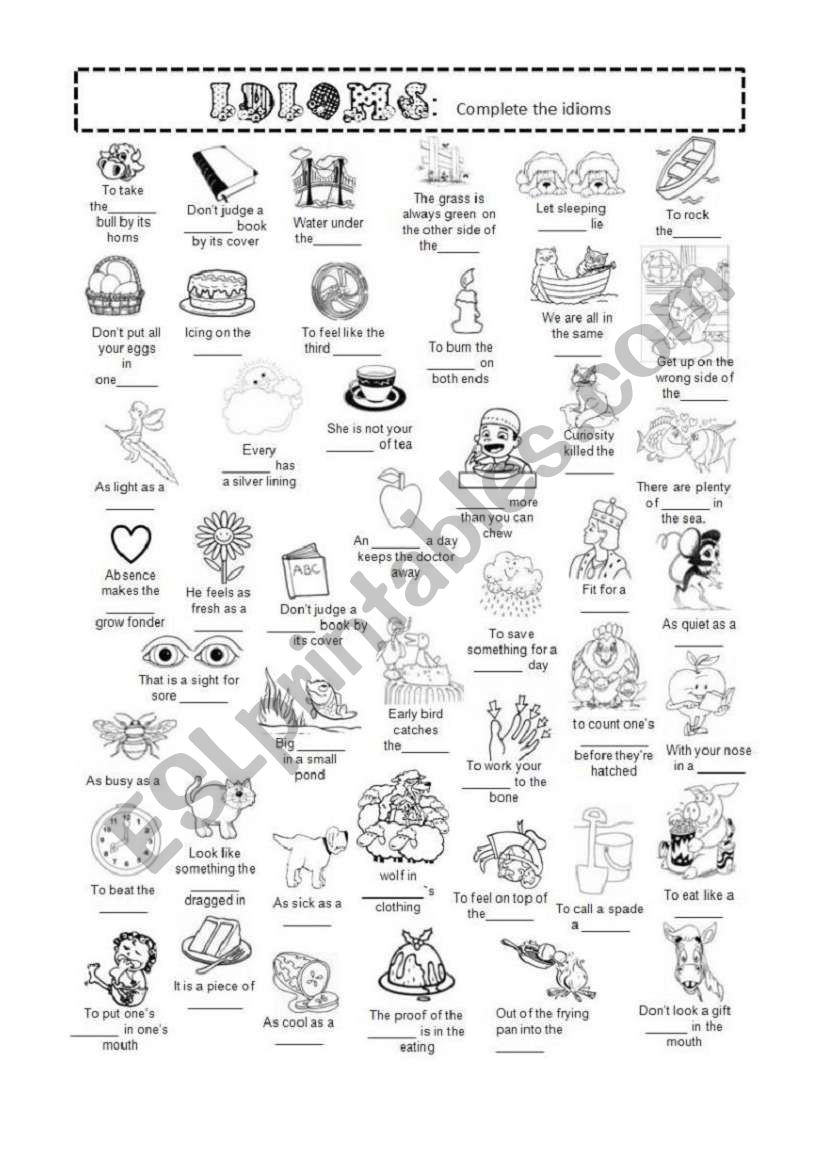 Idioms worksheet