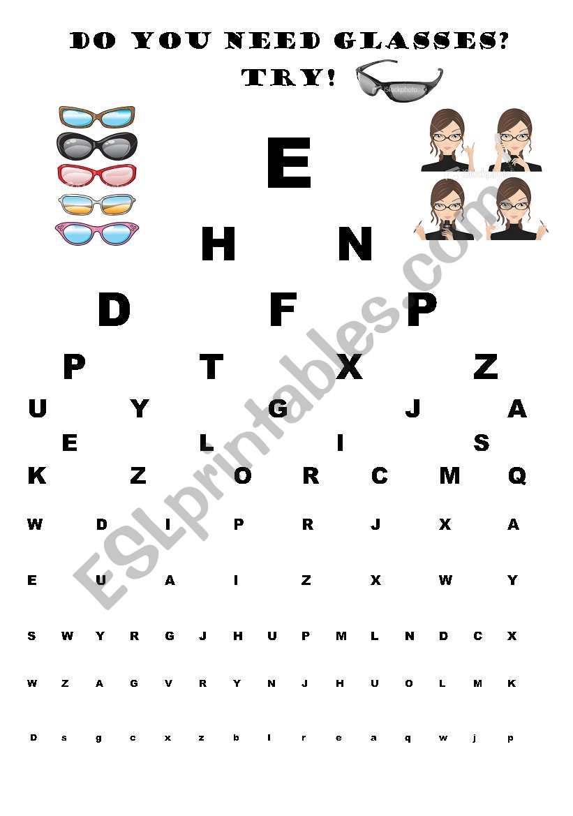 Do you need glasses? An alphabet activity