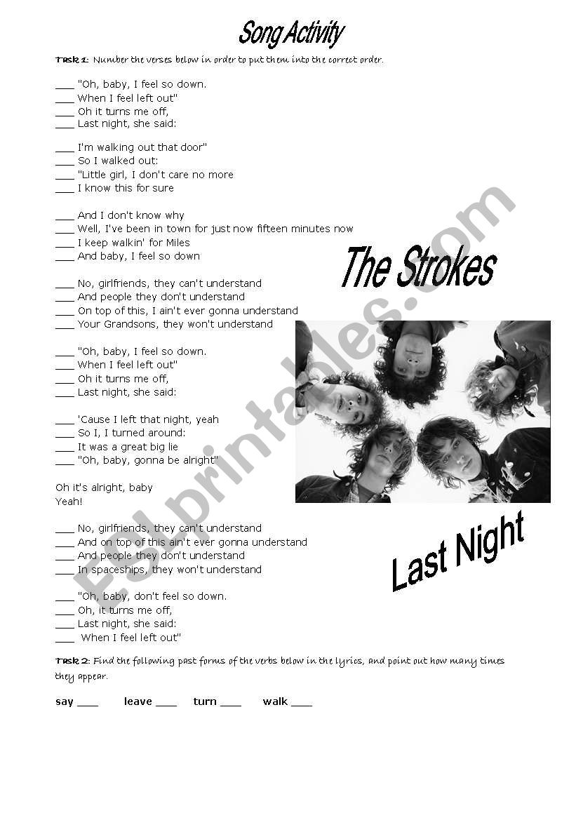 Song Activity - Last Night by The Strokes