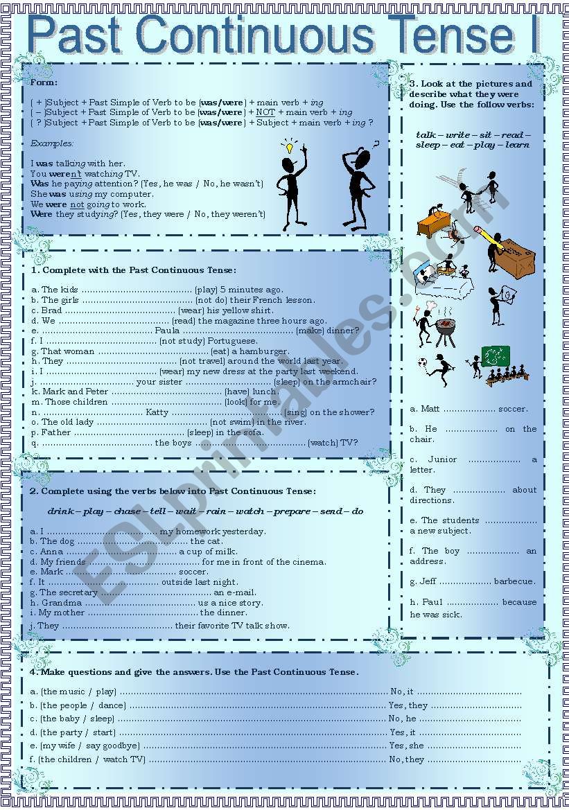 Past Continuous Tense I worksheet