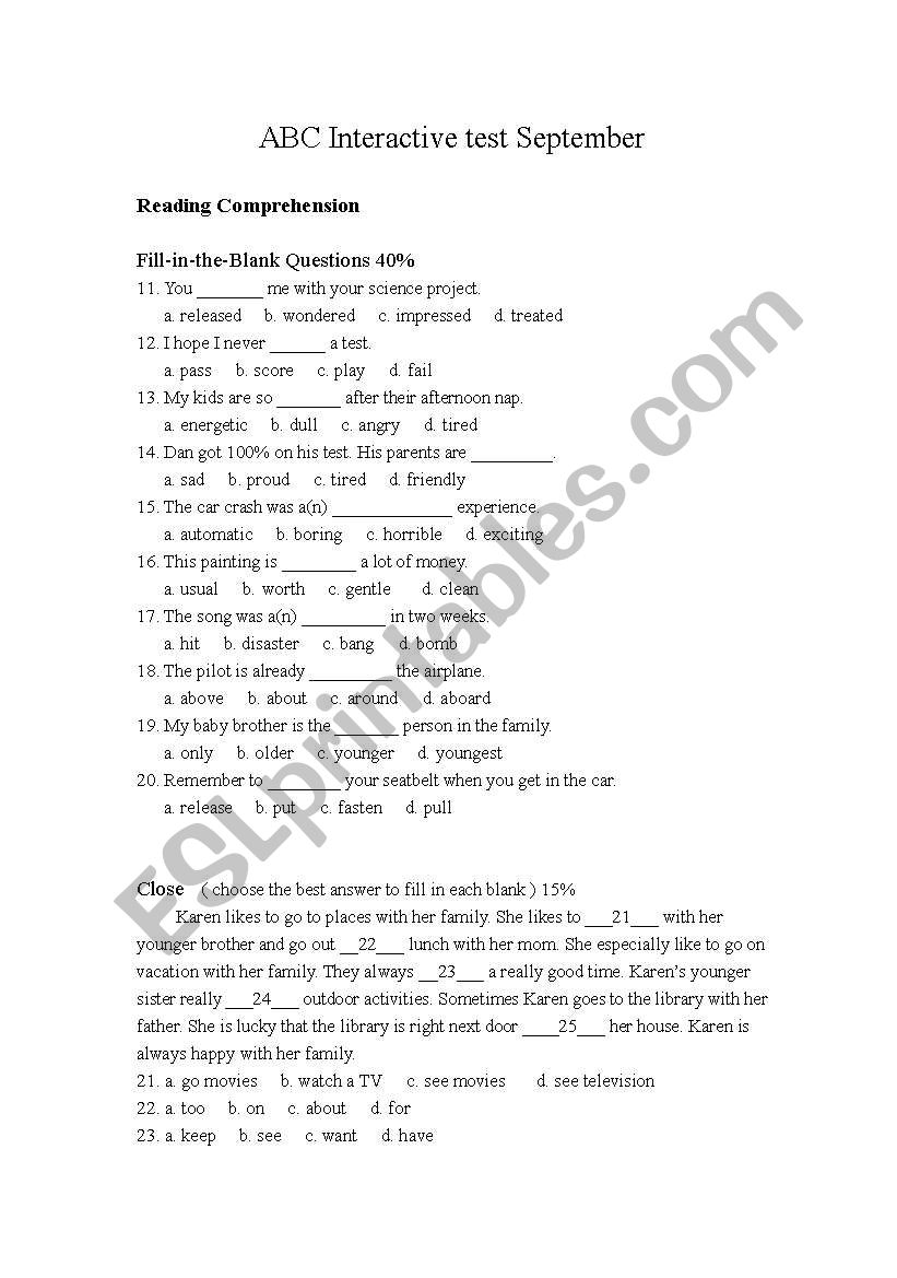 Reading Comprehension & Spelling for Age 10