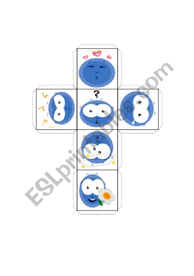 Feelings blue dice 2 worksheet